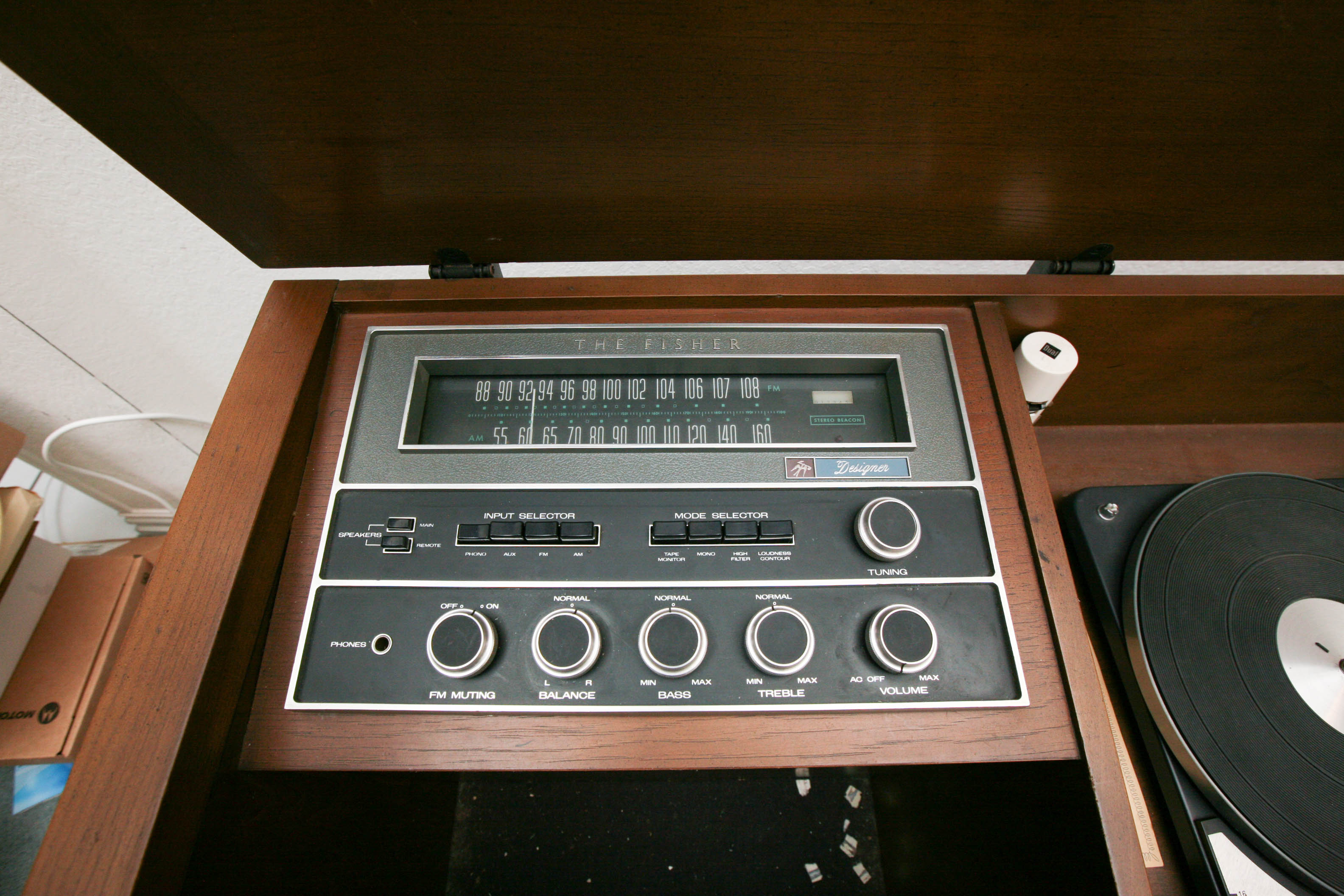 1968 The Fisher Stereo Console and Speaker End Tables EBTH